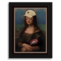 New Orleans Saints 12" x 16" Mona Lisa Fan Framed Fine Art Print