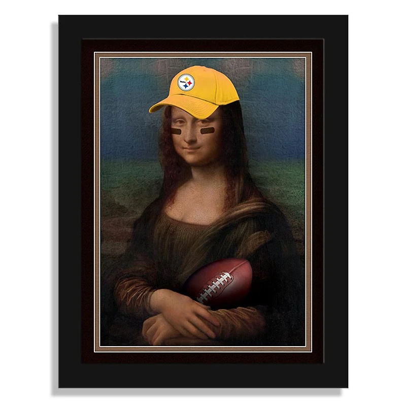 Pittsburgh Steelers 12" x 16" Mona Lisa Fan Framed Fine Art Print