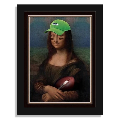 Seattle Seahawks 12" x 16" Mona Lisa Fan Framed Fine Art Print