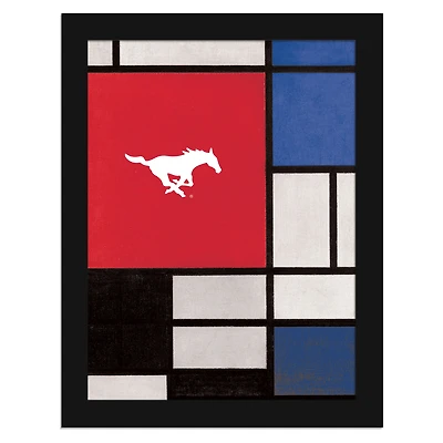 SMU Mustangs 12" x 16" Team Composition Framed Fine Art Print