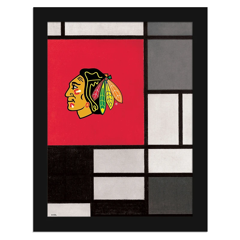Chicago Blackhawks 12" x 16" Team Composition Framed Fine Art Print