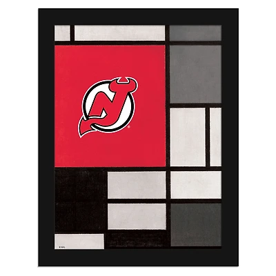 New Jersey Devils 12" x 16" Team Composition Framed Fine Art Print