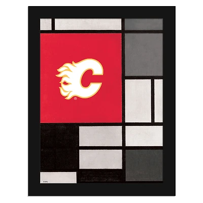 Calgary Flames 12" x 16" Team Composition Framed Fine Art Print