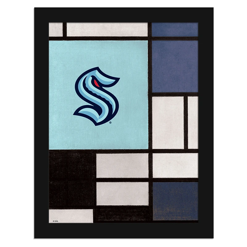 Seattle Kraken 12" x 16" Team Composition Framed Fine Art Print