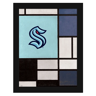 Seattle Kraken 12" x 16" Team Composition Framed Fine Art Print