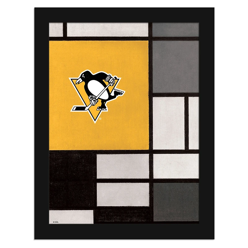 Pittsburgh Penguins 12" x 16" Team Composition Framed Fine Art Print