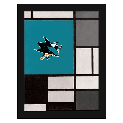 San Jose Sharks 12" x 16" Team Composition Framed Fine Art Print