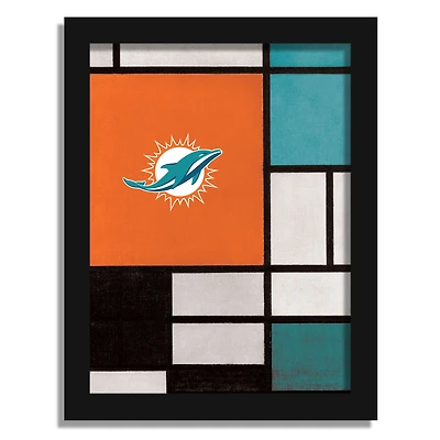 Miami Dolphins 12" x 16" Team Composition Framed Fine Art Print
