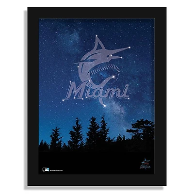 Miami Marlins 12" x 16" In The Stars Framed Art Print