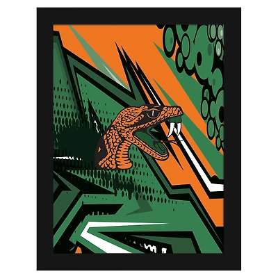 Florida A&M Rattlers 12" x 16" Team Comic Framed Art Print