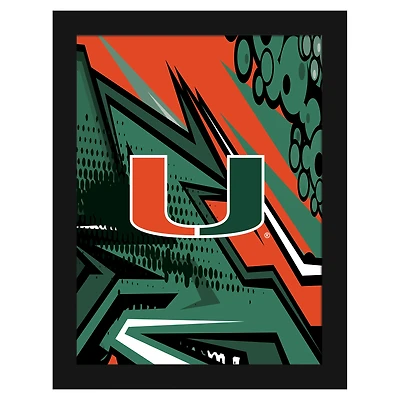 Miami Hurricanes 12" x 16" Team Comic Framed Art Print