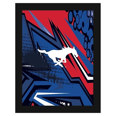SMU Mustangs 12" x 16" Team Comic Framed Art Print