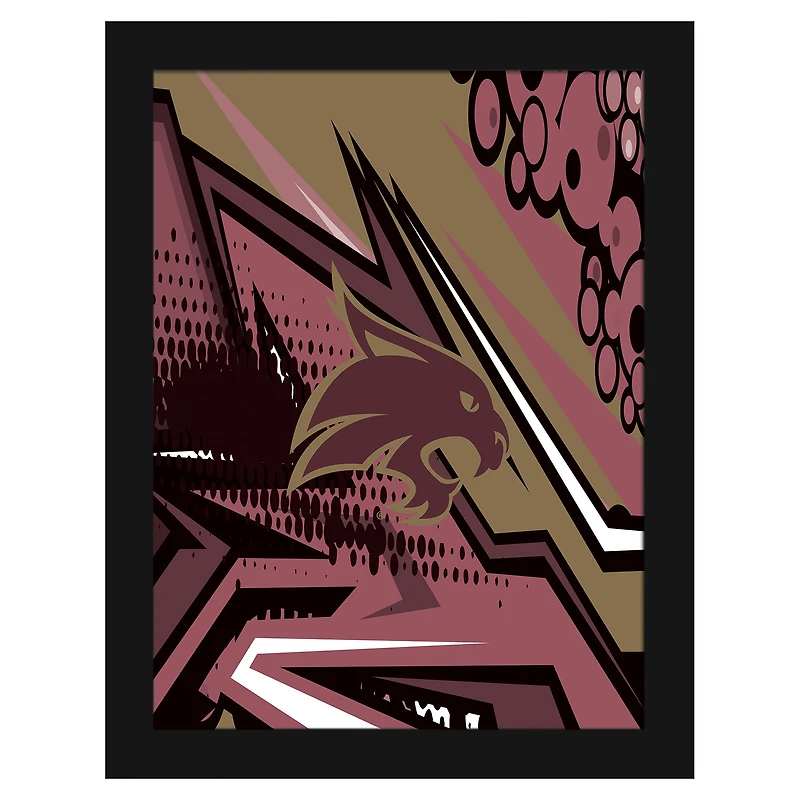 Texas State Bobcats 12" x 16" Team Comic Framed Art Print