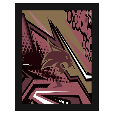 Texas State Bobcats 12" x 16" Team Comic Framed Art Print