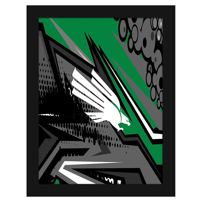 North Texas Mean Green 12" x 16" Team Comic Framed Art Print