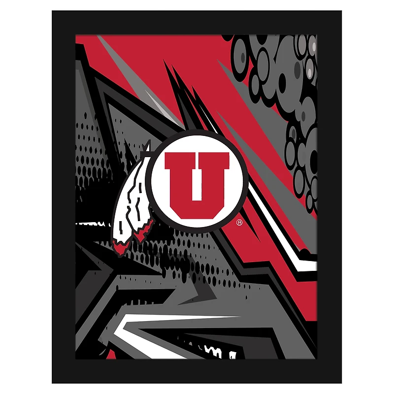 Utah Utes 12" x 16" Team Comic Framed Art Print