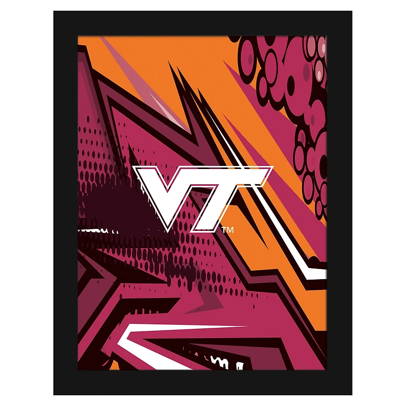 Virginia Tech Hokies 12" x 16" Team Comic Framed Art Print