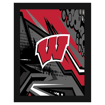 Wisconsin Badgers 12" x 16" Team Comic Framed Art Print