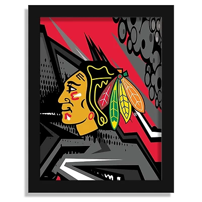 Chicago Blackhawks 12" x 16" Team Comic Framed Art Print