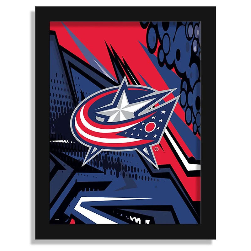 Columbus Blue Jackets 12" x 16" Team Comic Framed Art Print