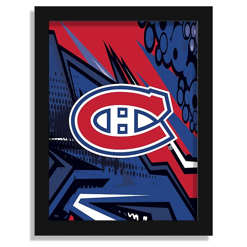 Montreal Canadiens 12" x 16" Team Comic Framed Art Print