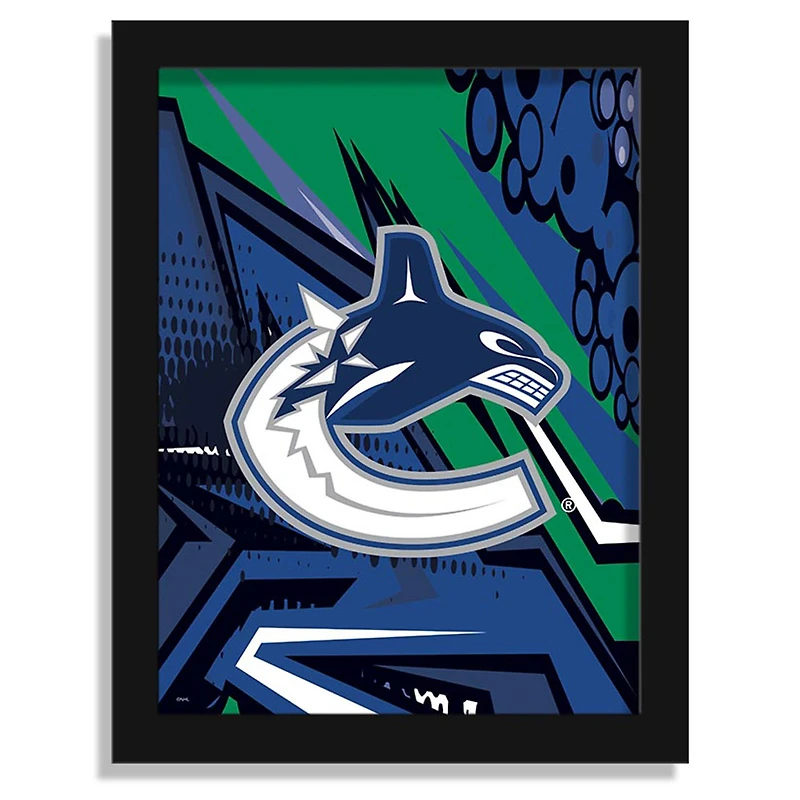 Vancouver Canucks 12" x 16" Team Comic Framed Art Print