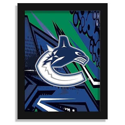 Vancouver Canucks 12" x 16" Team Comic Framed Art Print