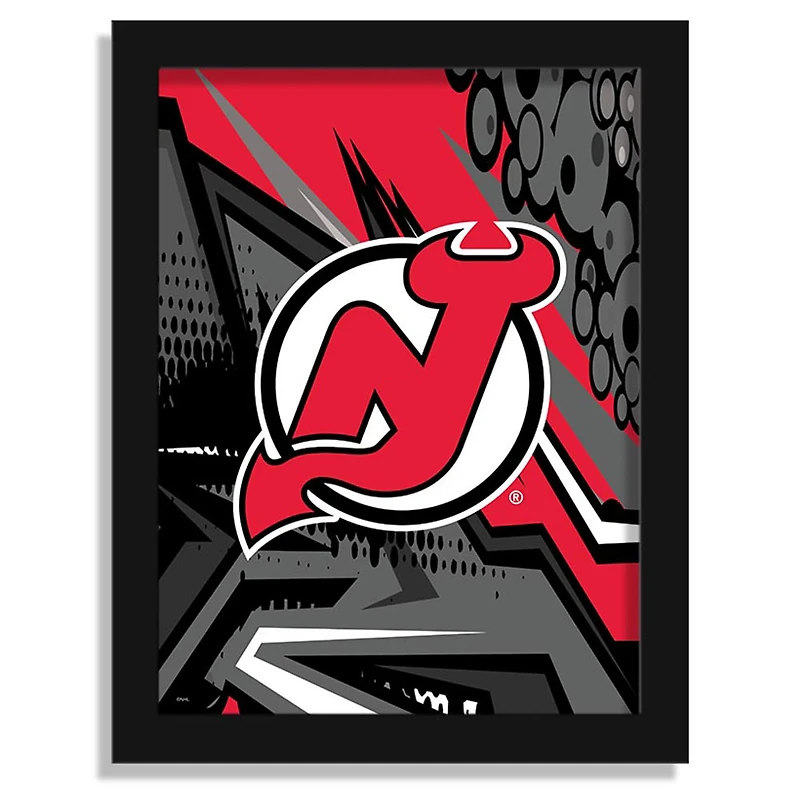 New Jersey Devils 12" x 16" Team Comic Framed Art Print