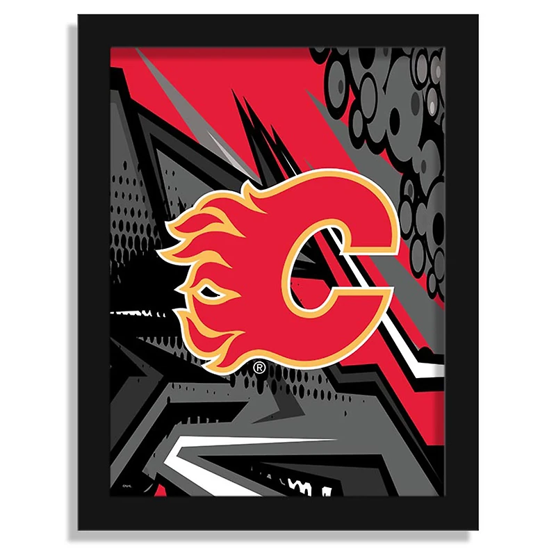 Calgary Flames 12" x 16" Team Comic Framed Art Print