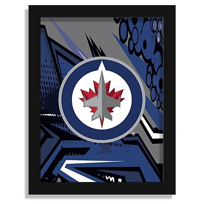 Winnipeg Jets 12" x 16" Team Comic Framed Art Print