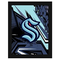 Seattle Kraken 12" x 16" Team Comic Framed Art Print