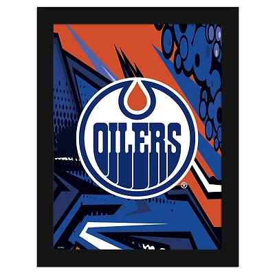 Edmonton Oilers 12" x 16" Team Comic Framed Art Print