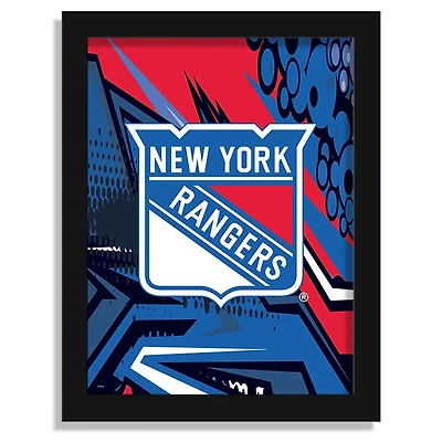 New York Rangers 12" x 16" Team Comic Framed Art Print