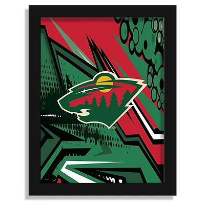 Minnesota Wild 12" x 16" Team Comic Framed Art Print