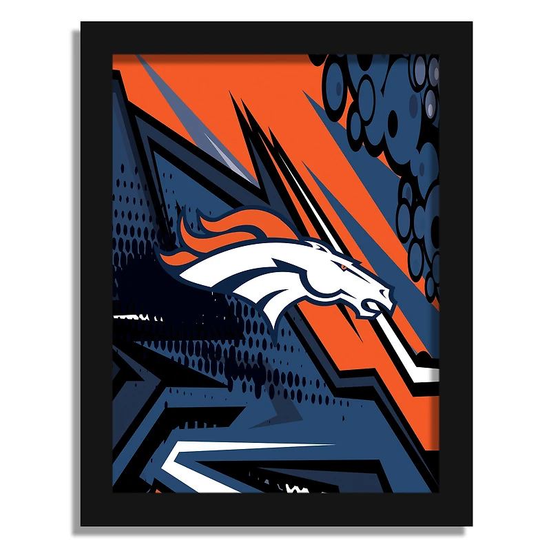 Denver Broncos 12" x 16" Team Comic Framed Art Print
