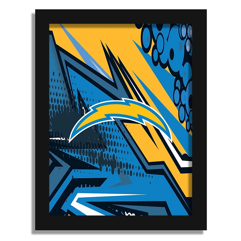 Los Angeles Chargers 12" x 16" Team Comic Framed Art Print