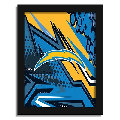Los Angeles Chargers 12" x 16" Team Comic Framed Art Print