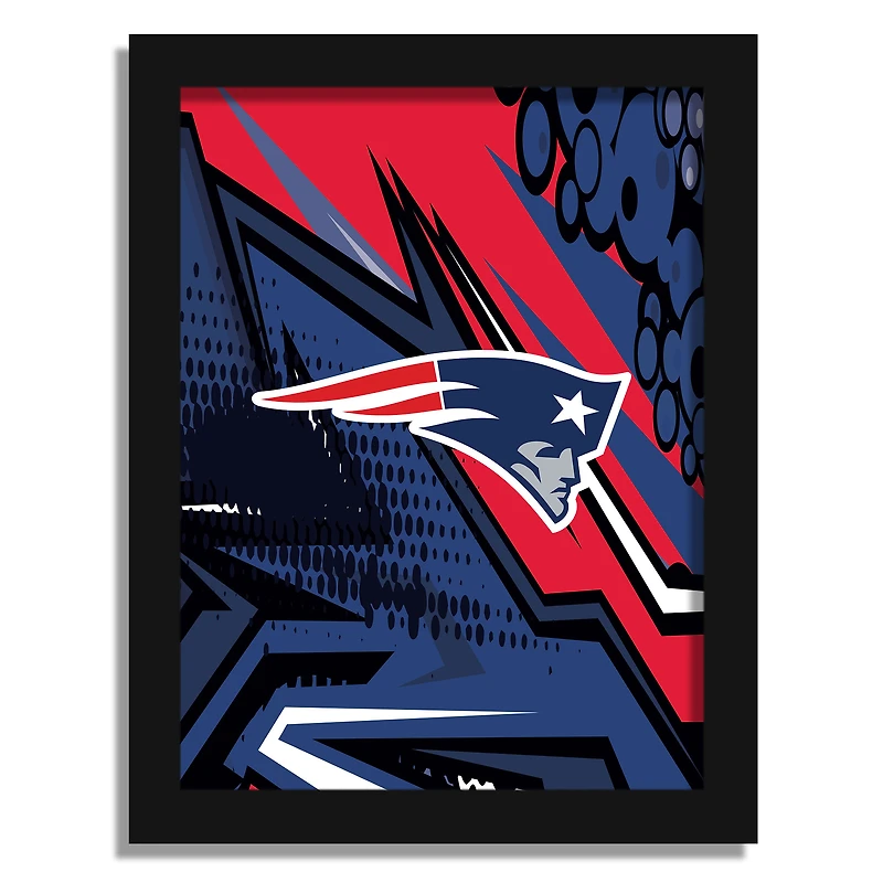 New England Patriots 12" x 16" Team Comic Framed Art Print