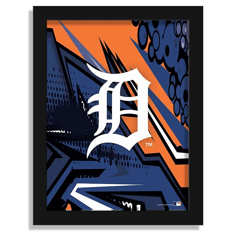 Detroit Tigers 12" x 16" Team Comic Framed Art Print
