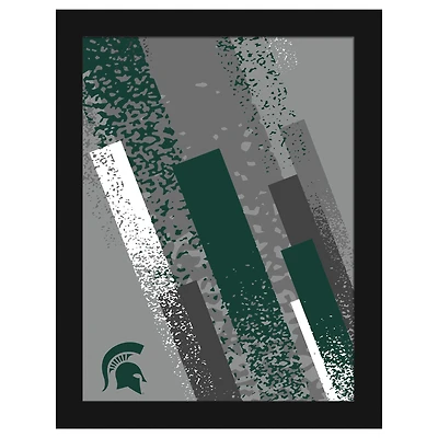 Michigan State Spartans 12" x 16" Team Color Framed Art Print