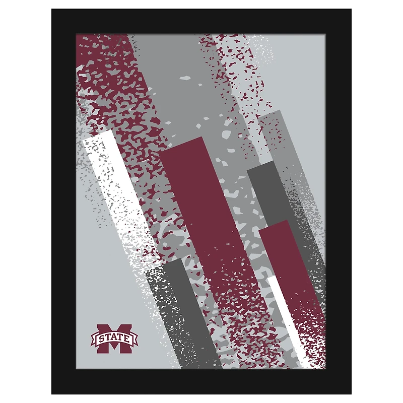 Mississippi State Bulldogs 12" x 16" Team Color Framed Art Print