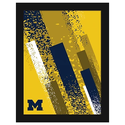 Michigan Wolverines 12" x 16" Team Color Framed Art Print