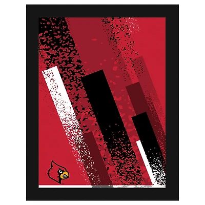 Louisville Cardinals 12" x 16" Team Color Framed Art Print