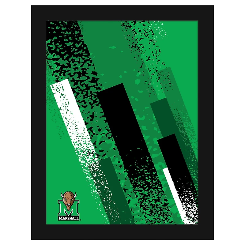 Marshall Thundering Herd 12" x 16" Team Color Framed Art Print