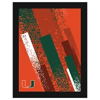 Miami Hurricanes 12" x 16" Team Color Framed Art Print
