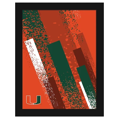 Miami Hurricanes 12" x 16" Team Color Framed Art Print