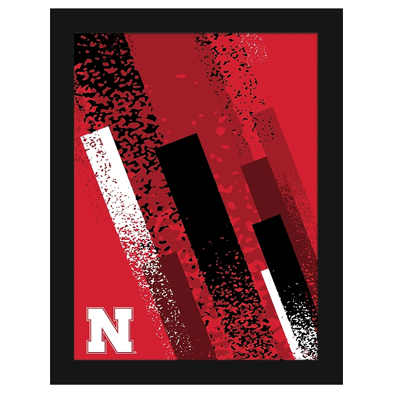 Nebraska Huskers 12" x 16" Team Color Framed Art Print