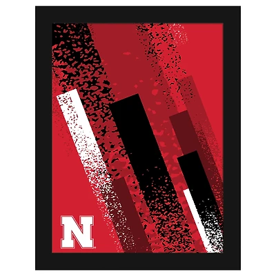 Nebraska Huskers 12" x 16" Team Color Framed Art Print