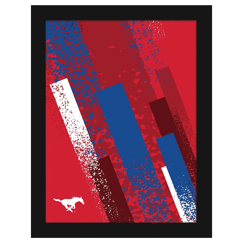 SMU Mustangs 12" x 16" Team Color Framed Art Print