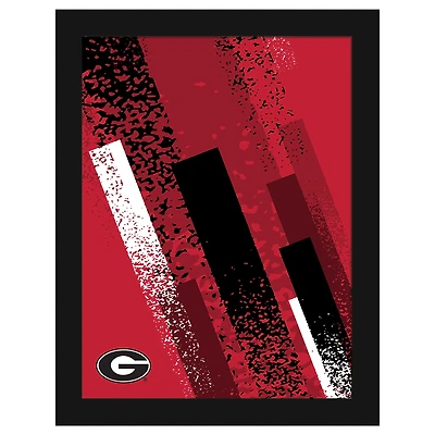 Georgia Bulldogs 12" x 16" Team Color Framed Art Print